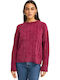 Women's Long Sleeve Sweater Striped Purple
