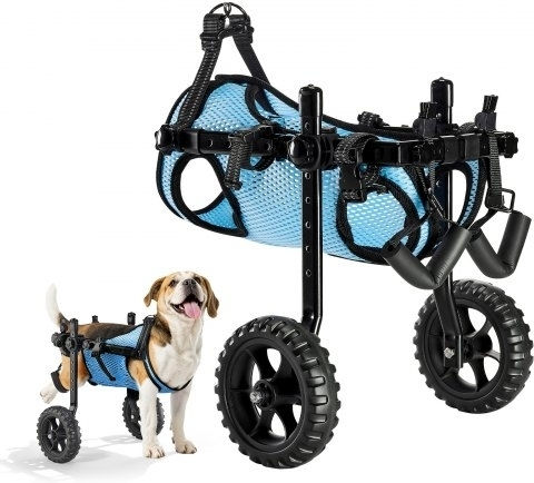 Dog Wheelchair Vevor Rear Legs Adjustable Pet Wheelchair 2 Wheels Lightweight Dog Cart Shock Absorbing Wheels Mobility Support Cart Disabled Injured Dogs Up To 10kg Small