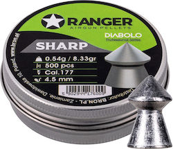 4.5 Mm Ranger Diabolo Professional Sharp Point 500 Pellets Rag