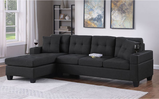 Jordan Ъгъл 245x146x76см. Черно Jordan Ъгъл 245x146x76см. Черно