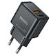 Yesido Charger Without Cable GaN with USB-A Port and USB-C Port 30W Power Delivery Blacks (YC64)