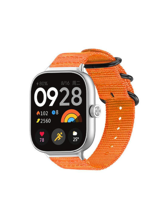 Buckle Nylon Canvas Strap Xiaomi Smart Band 9 Pro/8 Pro Redmi Watch 5/4 Orange