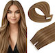 Remy Hair Sticker Extension with Natural Hair Remy in Dark Chestnut Color 16P22 55cm 4pcs