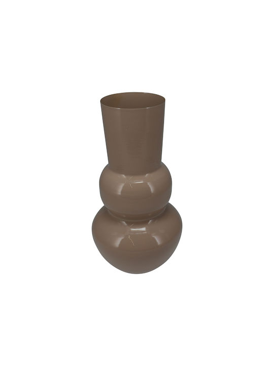 Zaros Decorative Vase Porcelain Brown 16xH30cm