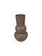 Zaros Decorative Vase Porcelain Brown 16xH30cm