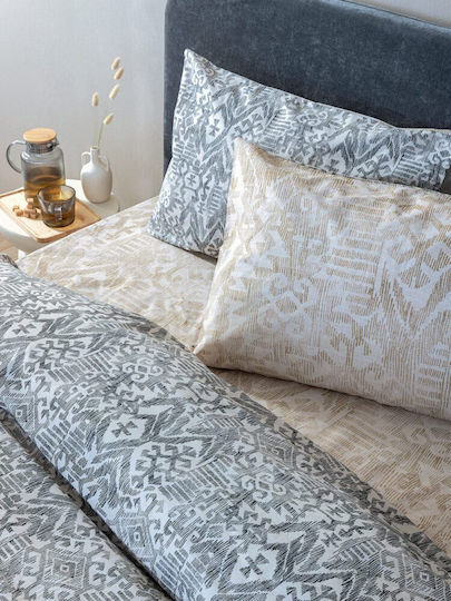 Palamaiki Duvet Cover Set Cotton Single with Pillowcase 170x250 Fl6292 Blue