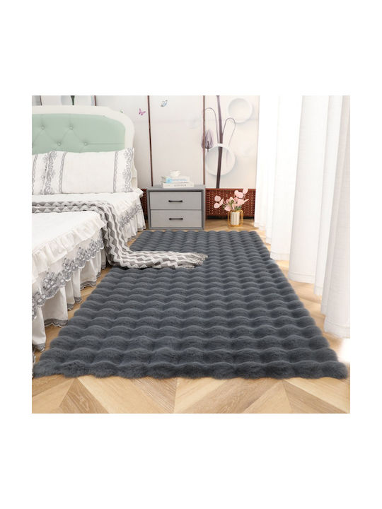 SpitiBazaar Teppich Rechteckig Pelzige Dark Gray