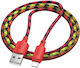 Hoco X116 Braided USB-A to Lightning Cable Κόκκ...