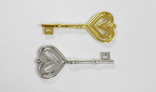 Μεταλλικο Κλειδι Καρδια 3cm X 7cm 0517741 Χρυσο