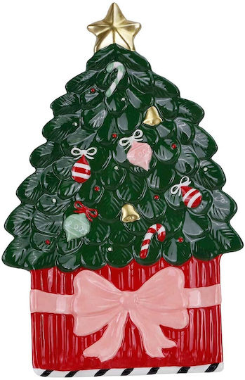 Marva Christmas Platter Ceramic L37xW23xD4cm.