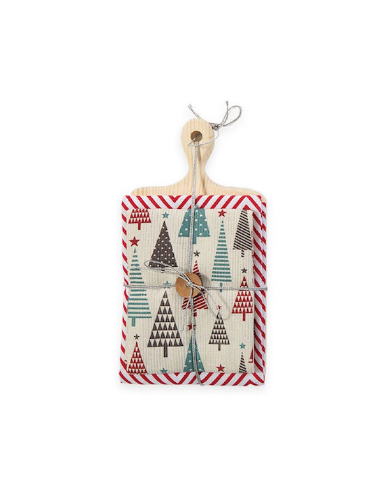 Christmas Forest Σετ ξύλο κοπής με 2 πετσέτες κουζίνας 70x40εκ. 3τμχ