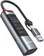 Yesido HB19 USB 3.0 Hub 4 Anschlüsse mit USB-A / USB-C Verbindung Gray