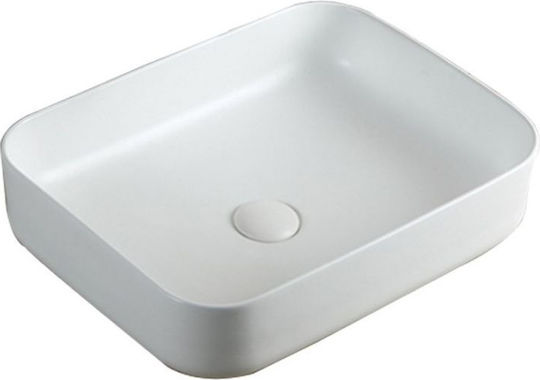 Gloria Part Line Countertop Sink Porcelain 50x40x14cm White Gloria Part Line Countertop Sink Porcelain 50x40x14cm White
