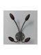 Wandhalterung Metall 4 Haken Graue 9.5x14x14cm