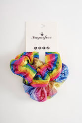 Set 2 Haargummis Scrunchies Glänzende Textur Lila
