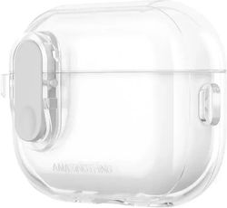 AmazingThing Minimal Case Silicone with Hook in Transparent color for Apple AirPods 4
