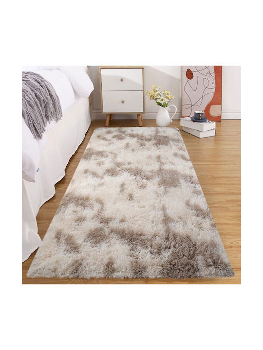 SpitiBazaar Antiderapant Covor Rectangular Din blană Light Brown