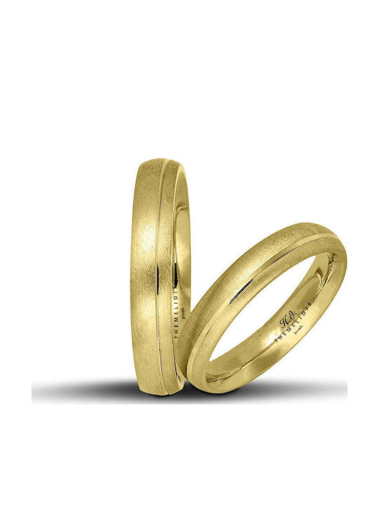 Themelidis Jewels Σετ Βέρες από Κίτρινο Χρυσό 14Κ με Ματ Φινίρισμα