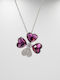 Chrysothemiss Damen Halskette Amour Blossom Vergoldet Lila Zirkon