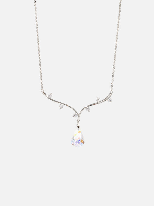 Chrysothemiss Colier Damă Ethereal Light Placat cu Platină Cristal Transparent