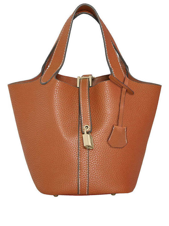 Celestino Women's Artificial Leather Handbag Interior Pouch Tabac Brown