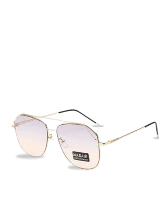 Max Air Unisex Γυαλιά Ηλίου με Χρυσό Μεταλλικό Σκελετό και Ντεγκραντέ Φακό