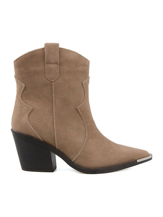 Ideal Shoes Δερμάτινα Γυναικεία Μποτάκια Cowboy...