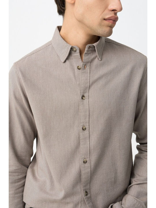 Tiffosi Long-sleeved Cotton Shirt Beige