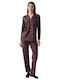 Minerva Winter Women's Pyjama Set Mauve-pink Hearts Hearts