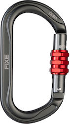 Fixe Oliba Screw Lock Anthracite Red Carabiner Ασφαλειας