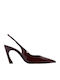 Leder Pumps mit hohem Absatz Burgundisch