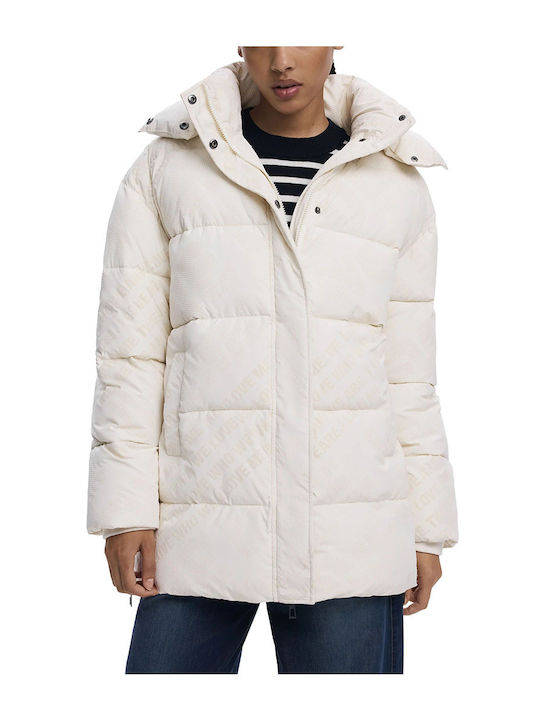 Jachetă de femei Puffer Alb