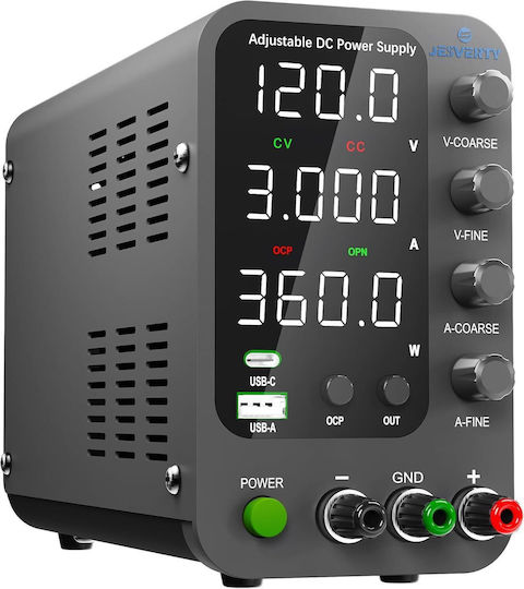 Sursă de Alimentare de Laborator 120 V 3 A Reglaj Fin Grosier Usb-c Usb-a 20 W Protecție la Supracurent Ocp Ventilator de Răcire Intrare Ac115v/230v Jesverty