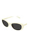 Ysl Women's Sunglasses with White Plastic Frame and Gray Lens SL 822 004