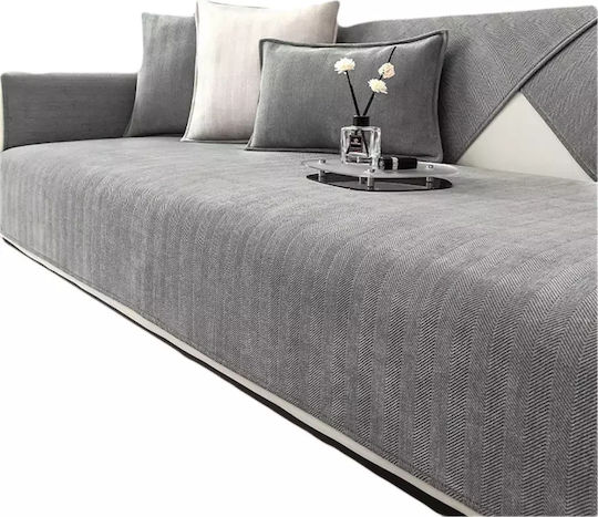 Ελαστικό Κάλυμμα Τριθέσιου Καναπέ Gray 90x160cm