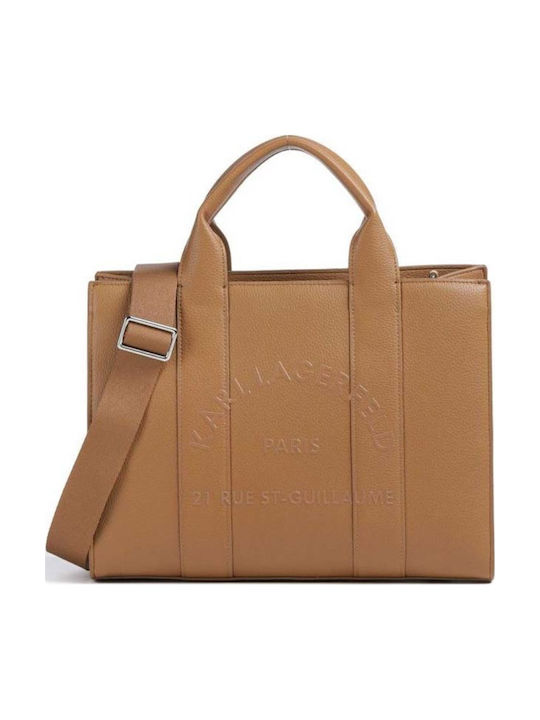 Karl Lagerfeld Square Women's Bag Tote Handbag Brown A4W30264-451