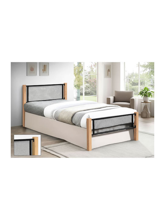 Net Pat Single Metalic Negru Pentru Saltea 90x190cm E8048,1