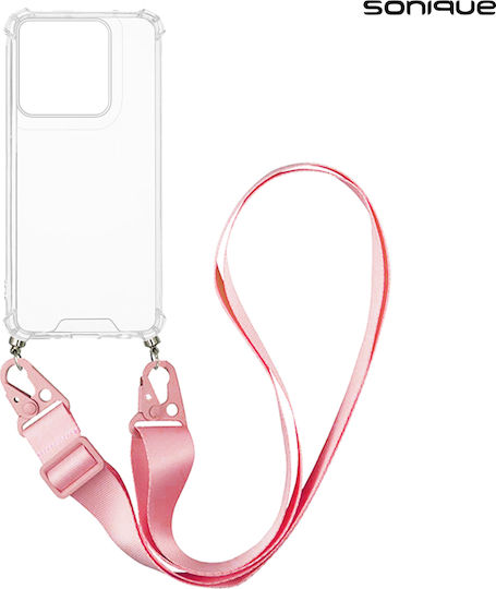 Θήκη Σιλικόνης Strap Sonique Armor Clear Motorola Edge 60 Pro 5g Ροζ