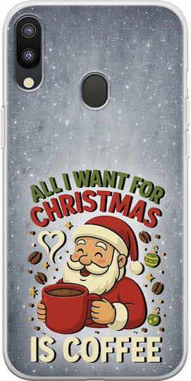 All I Want Christmas Is Coffee Samsung Galaxy M20 Flexible TPU Transparent Silicone Mobile Phone Case
