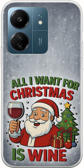 All I Want Christmas Is Wine Xiaomi Poco C65 Flexible Tpu Διάφανη Σιλικόνη