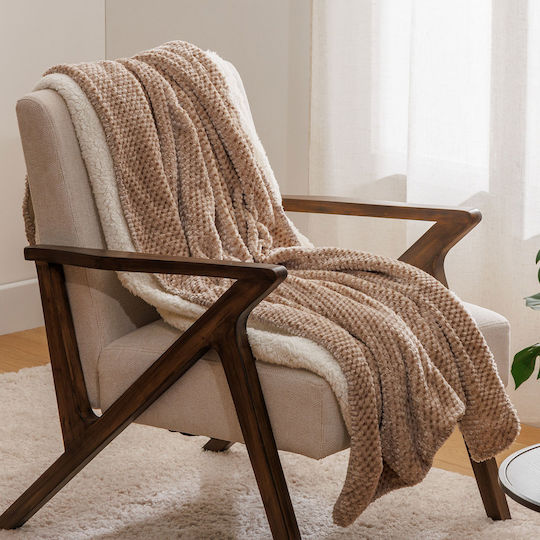 A-s Lyno Κουβέρτα Fleece Καναπέ 130x170εκ. Beige