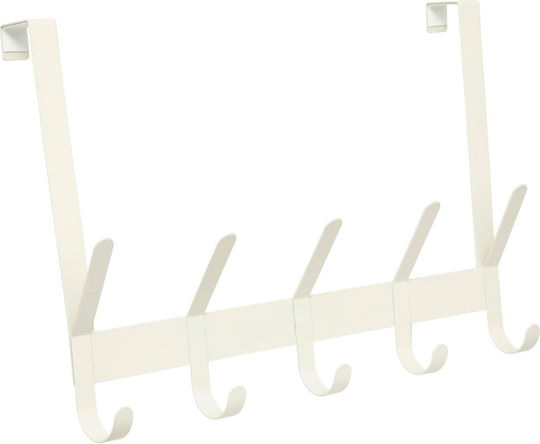 5Five Άγκιστρο Μπάνιου 5 Θέσεων με Βίδες ​40x8.5cm Ασημί