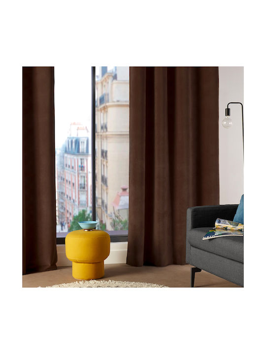 Lilou Braune Vorhang mit Grommets 140x260cm