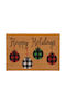 Nef-Nef Homeware Entrance Mat made of Coir with Anti-slip Backing Happy Holidays Beige 40x60cm