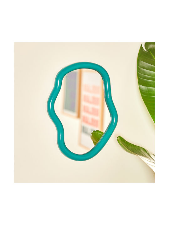 Reza Wall Mirror with Green Plastic Frame 33x25cm 1pcs