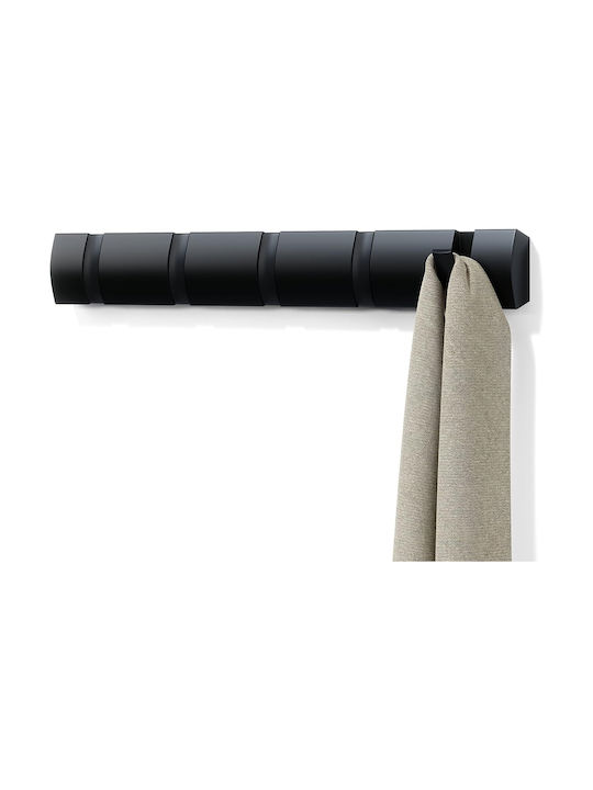 Umbra Wall Hanger Flip Wooden 5 Hooks Black 51x...