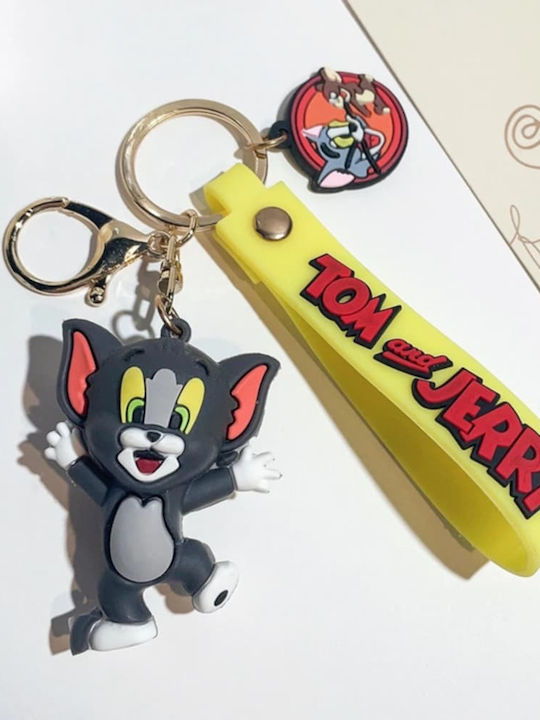Tom Jerry Keychain Tom Yellow Grey Molfs