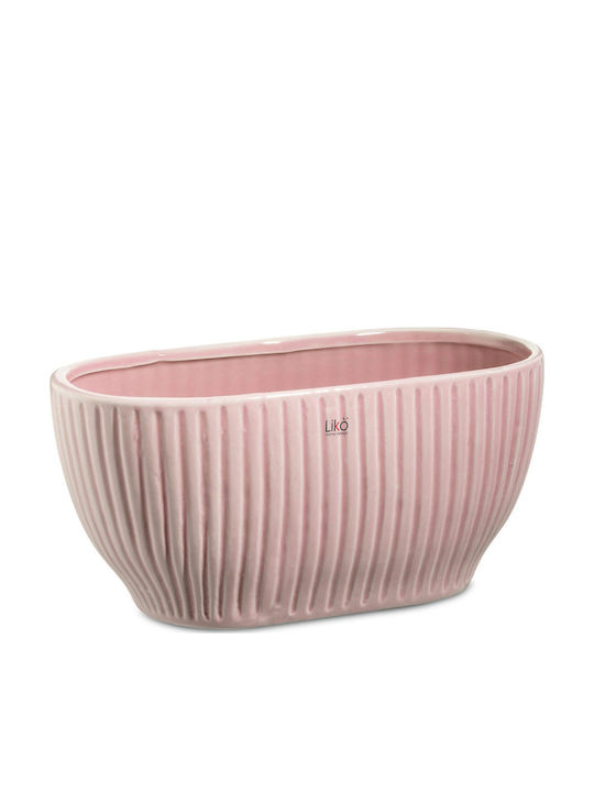 Fankon Flowers Planter Ceramic Pink 28x16.5x14.2cm.