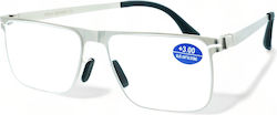 Optosquad Reading Glasses +3.50 in Silver color 808-1
