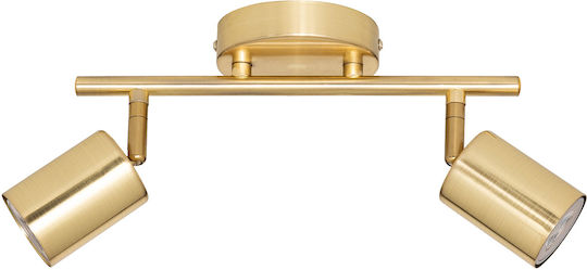 Doppel Spot mit Fassung GU10 in Gold Farbe Doppel Spot mit Fassung GU10 in Gold Farbe